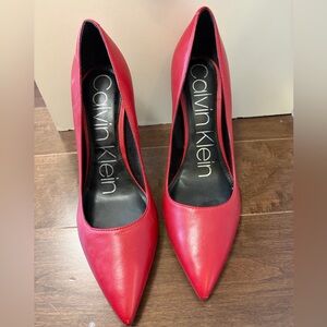 Calvin Klein Hot Pink Pointed-Toe Pumps